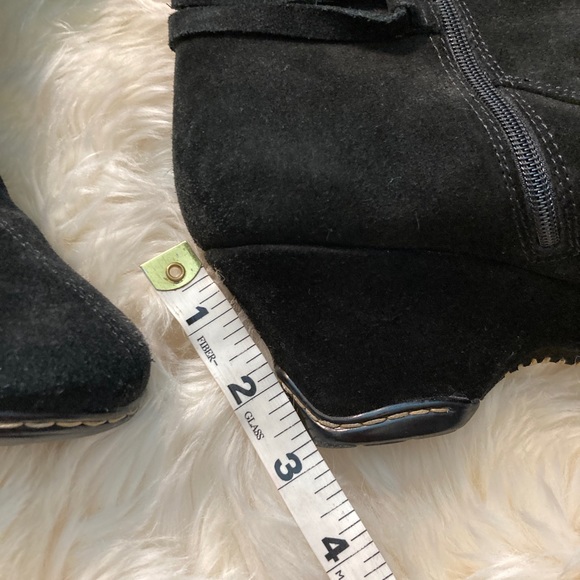 Sofft Suede Leather Knee High Heeled lace up Boot Wide Comfy Winter ❄️🖤 - Picture 4 of 14